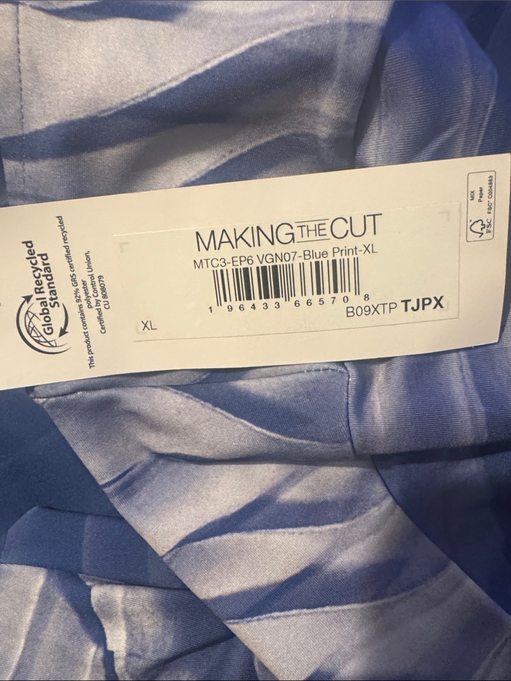 Making the Cut Cat suit with vertebrae blue and white long sleeves size M new